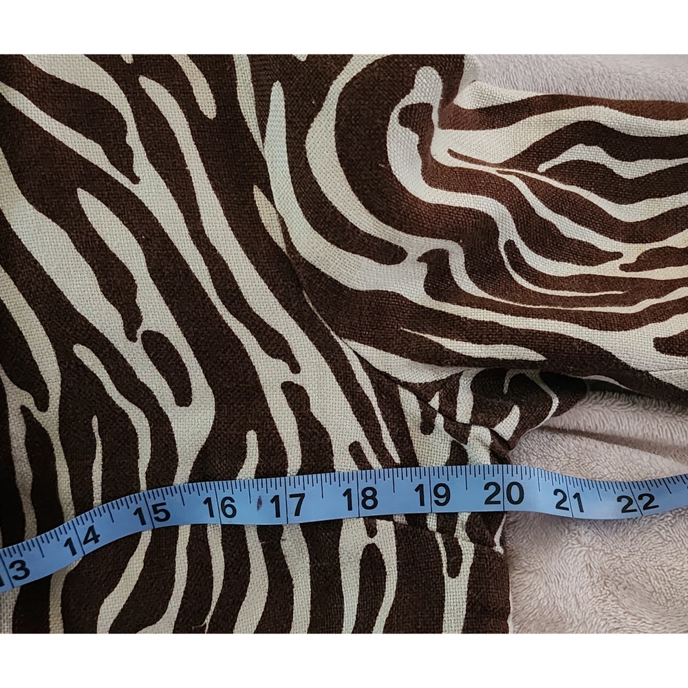 Willi Smith Brown and White Zebra Print Women's Jacket 100% Linen Size M - Picture 8 of 9